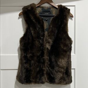 Sanctuary Faux Fur Vest in Dark Brown